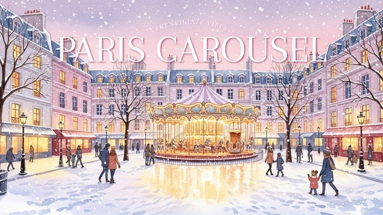 Paris Carousel 🎠Soft French Music — Cozy Night Ambience | Accordion & Piano
