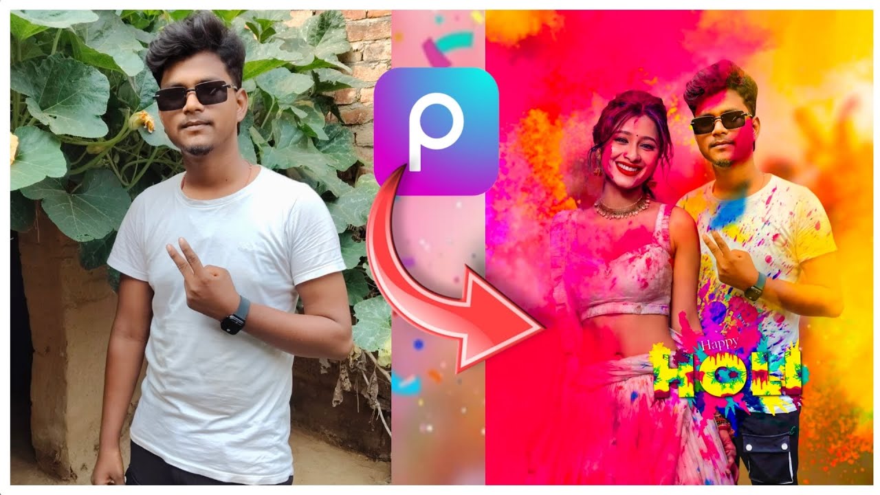 होली फोटो एडिटिंग || Holi Photo Editing in PicsArt 🔥 Before After Magic 