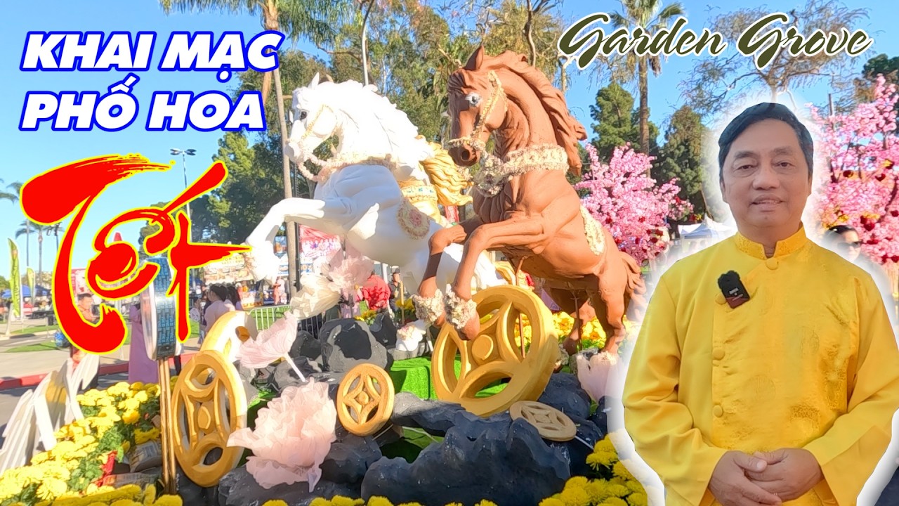 Khai mạc đầy sắc màu Phố Hoa ngày tết trên đường Main, Garen Grove, California, Xuân Bính Ngọ 2026