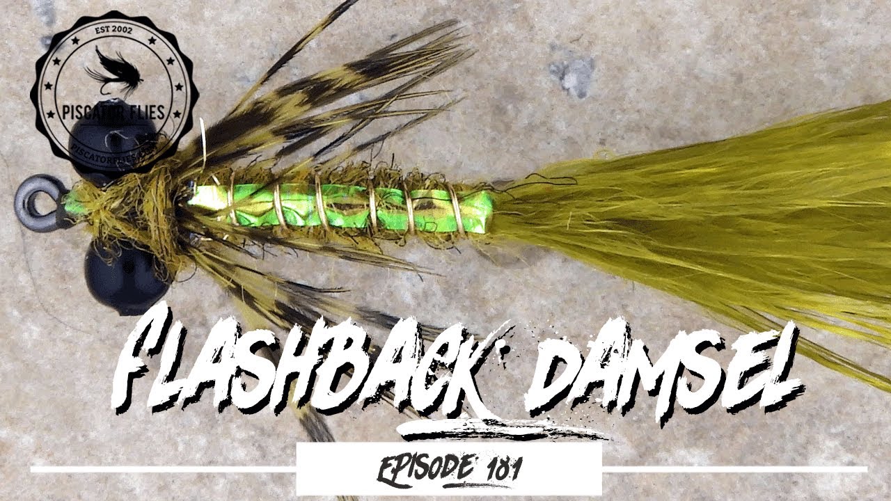 Tying the Flashback Damsel Nymph fly Pattern - Ep181 PF #PiscatorFlies