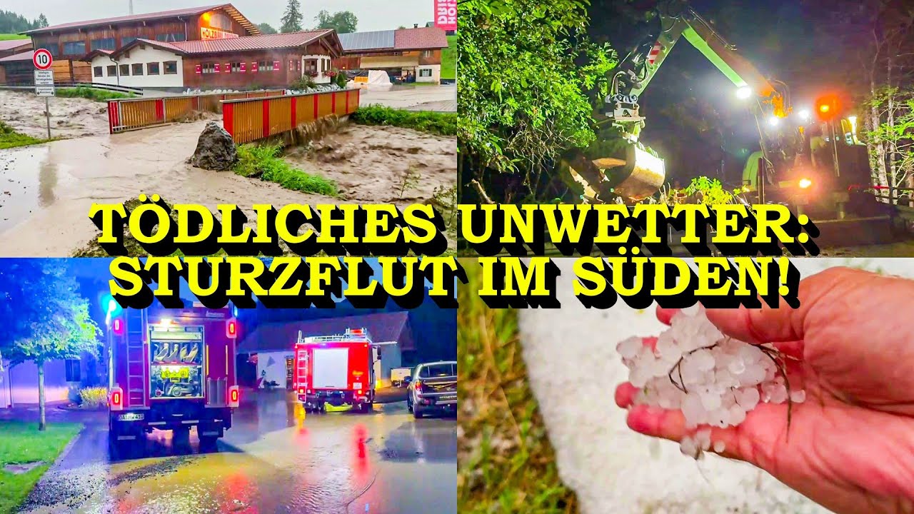 +++ TÖDLICHES UNWETTER: STURZFLUT & HEFTIGES GEWITTER IM ALLGÄU +++ FEUERWEHR IM DAUEREINSATZ