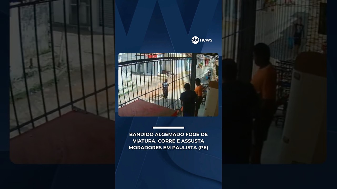 Preso algemado foge de viatura da PM, corre e assusta moradores em Paulista (PE) | #SBTNot&iacute;cias