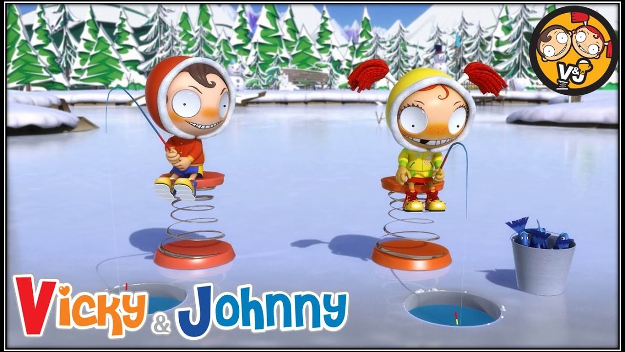 Vicky & Johnny | Episode 76 | ICE FISHING | Full Episode for Kids | 2 MIN
