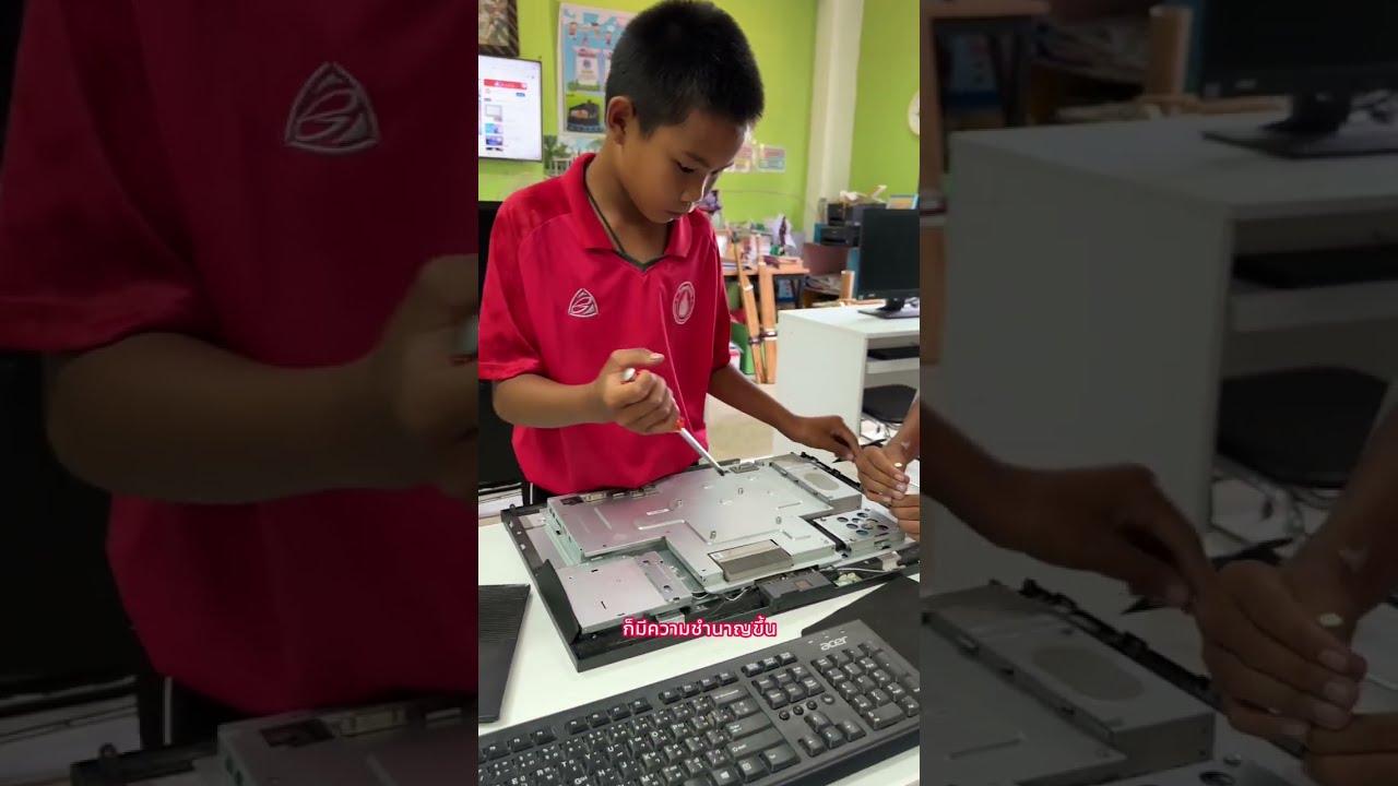 วันนี้ให้เด็กๆ ช่วยถอดประกอบ อัพเกรด SSD Clone OS Disk คอมพิวเตอร์ all in one Acer Veriton Z4870G