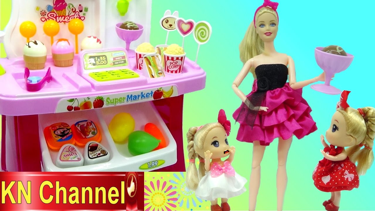 KN Channel SIÊU THỊ BÚP BÊ BARBIE SUPERMARKET PLAYSET FOR DOLL