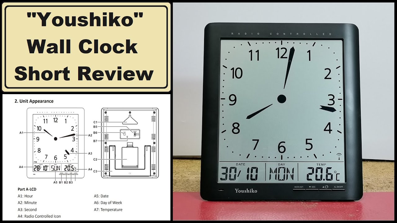 Youshiko YC8060-B wall Clock short Review