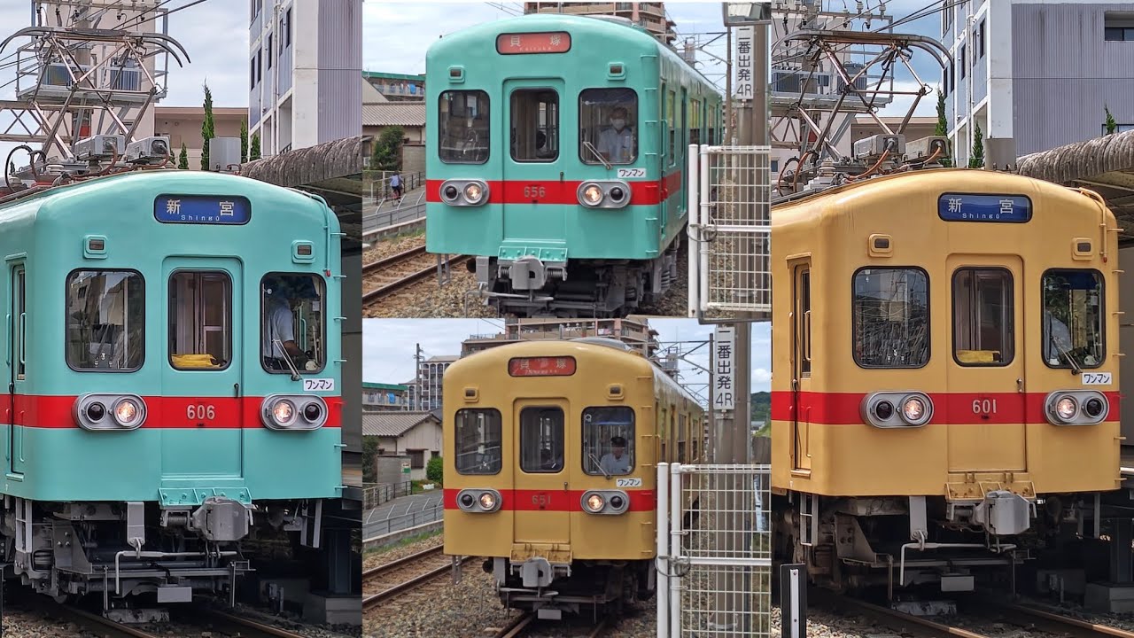【アイスグリーン塗装復刻】発車・到着シーン集  西鉄貝塚線 三苫駅  2025年7月