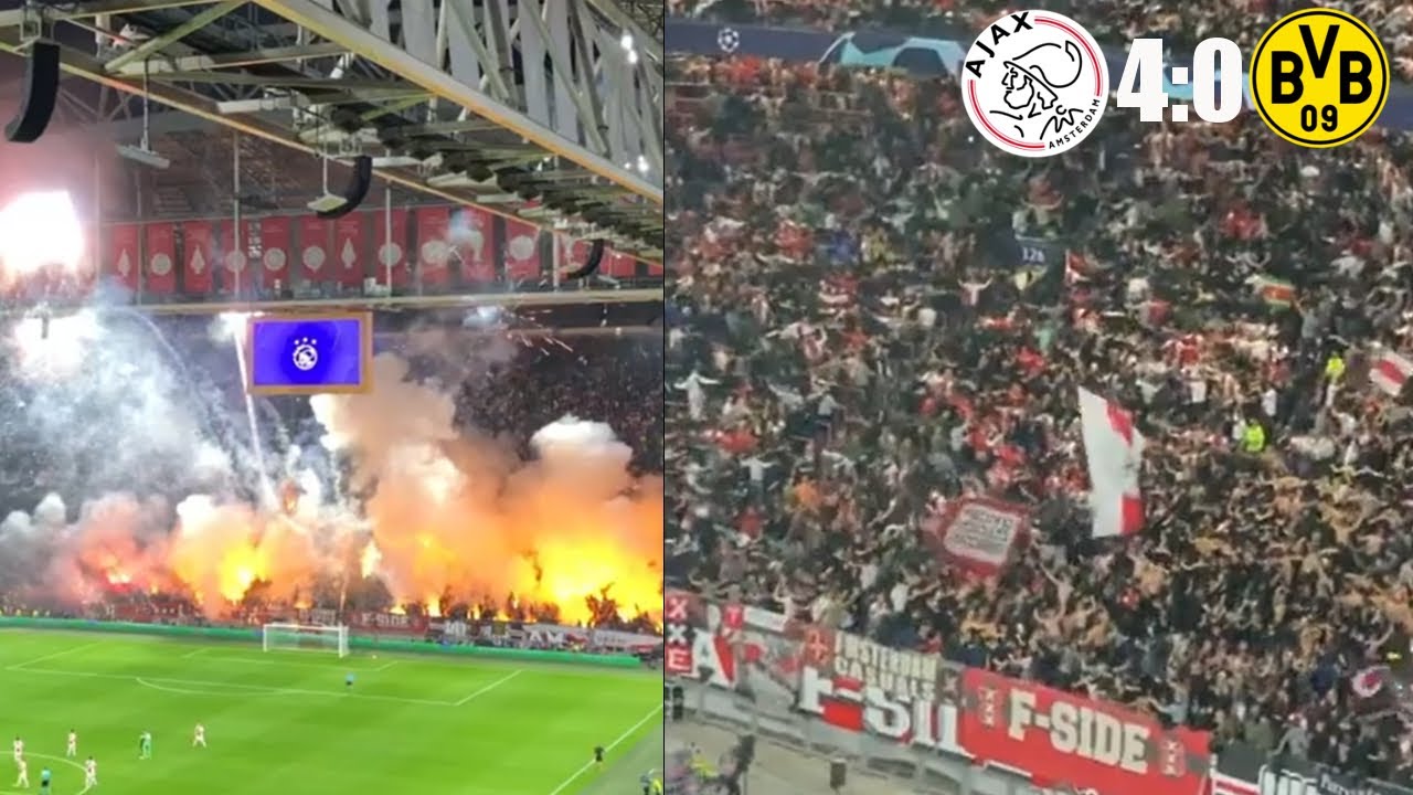 Whole Amsterdam Arena Singing and Celebrating as AJAX beats Dortmund 4:0