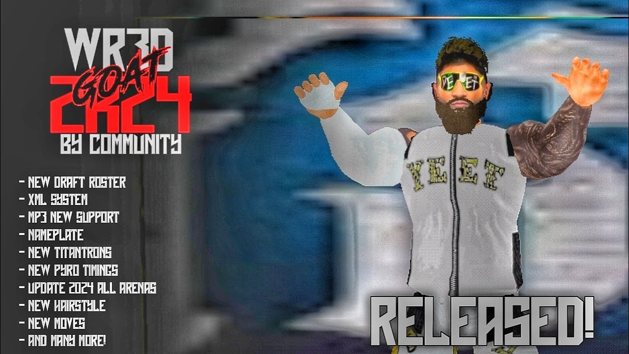 WR3D 2K24 GOAT MOD RELEASED II ALL NEW FEATURES & MORE #wr3d #wr3dmods #wr3dnewmods