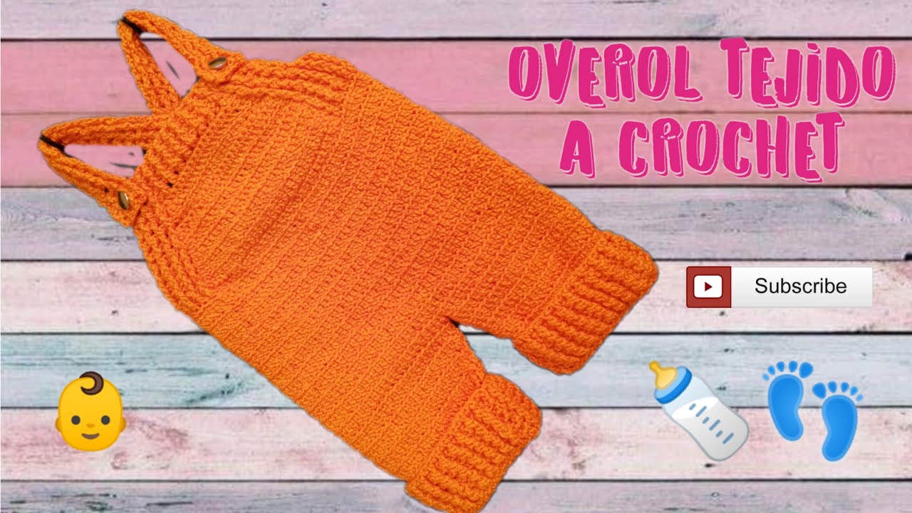🧶 COMO TEJER JARDINERA , OVEROL PARA BEBÉ 👶💜💙 A CROCHET, 0 A 3 MESES HERMOSO 🤩