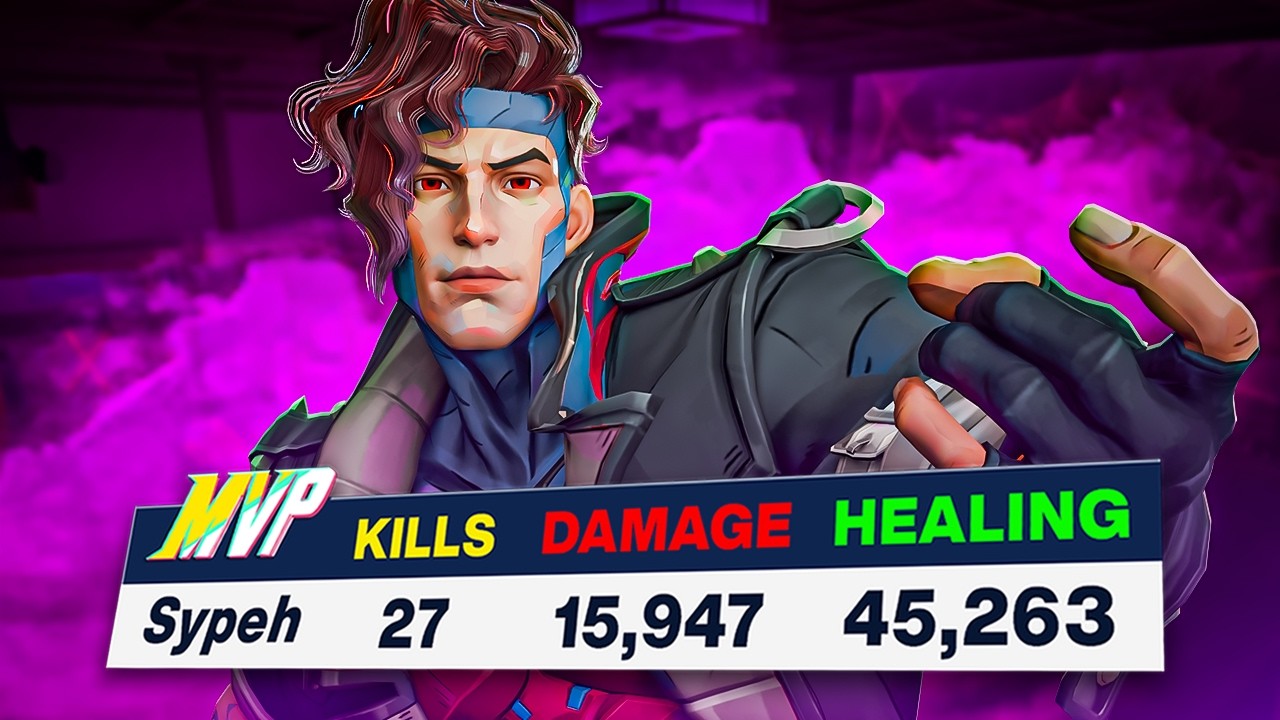 Here's WHY you should play GAMBIT (27 KILLS, 16K DMG & 45K HEALING) in Marvel Rivals
