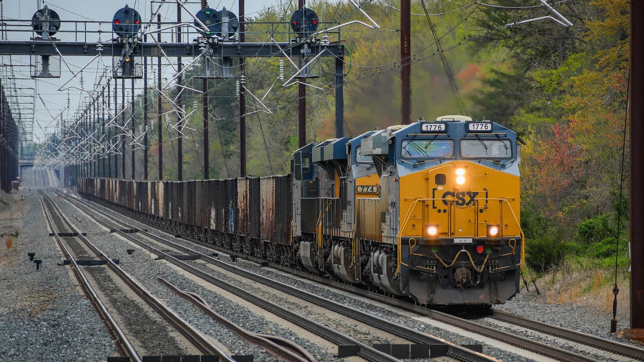 CSX 1776 Chased onto Northeast Corridor from the Popes Creek Subdivision! (HD)