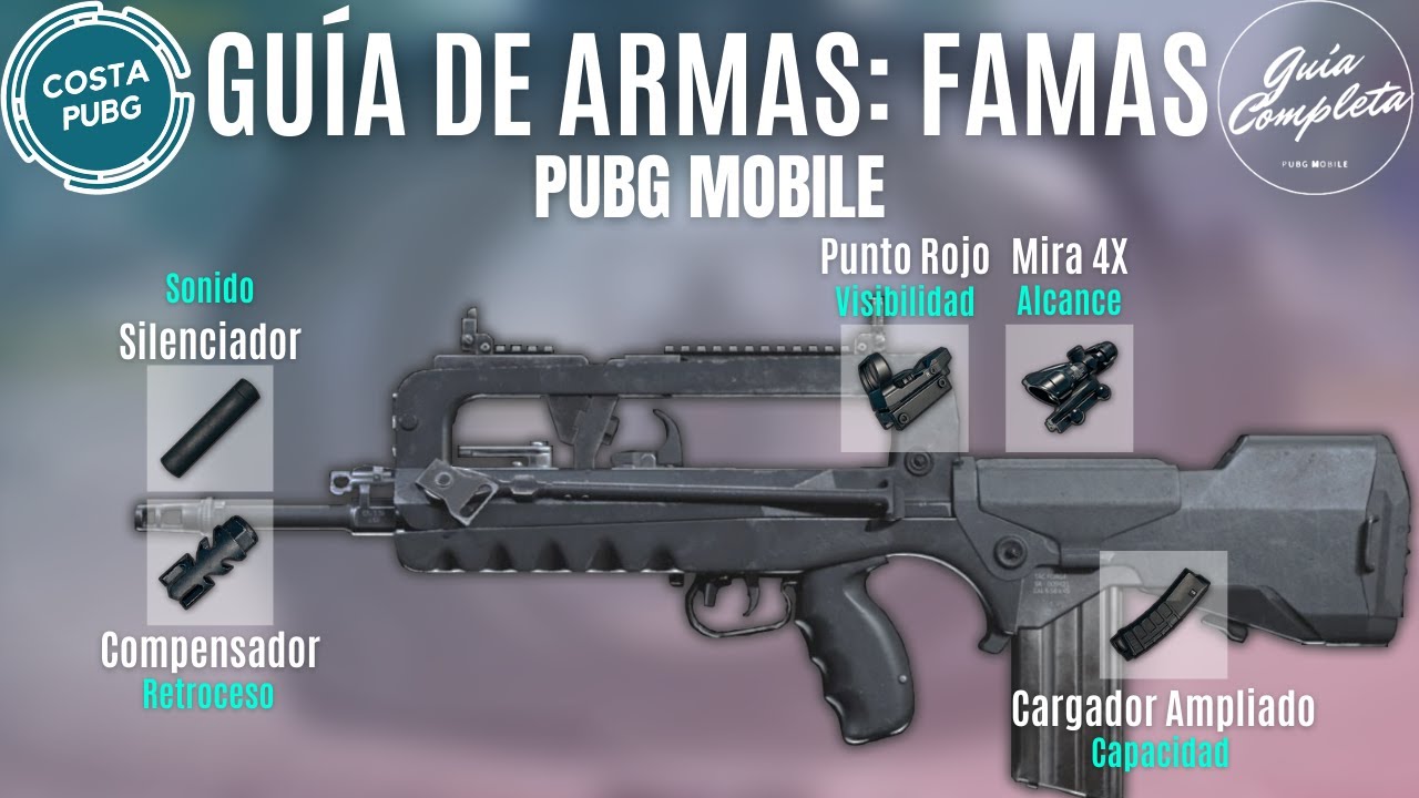 FAMAS: ¿La MEJOR a Corta Distancia? (Accesorios + Retroceso) - PUBG Mobile