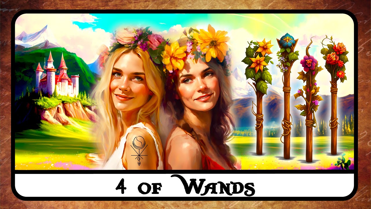 4 of WANDS Tarot Card Explained ☆ Meaning, Reversed, Secrets, History
