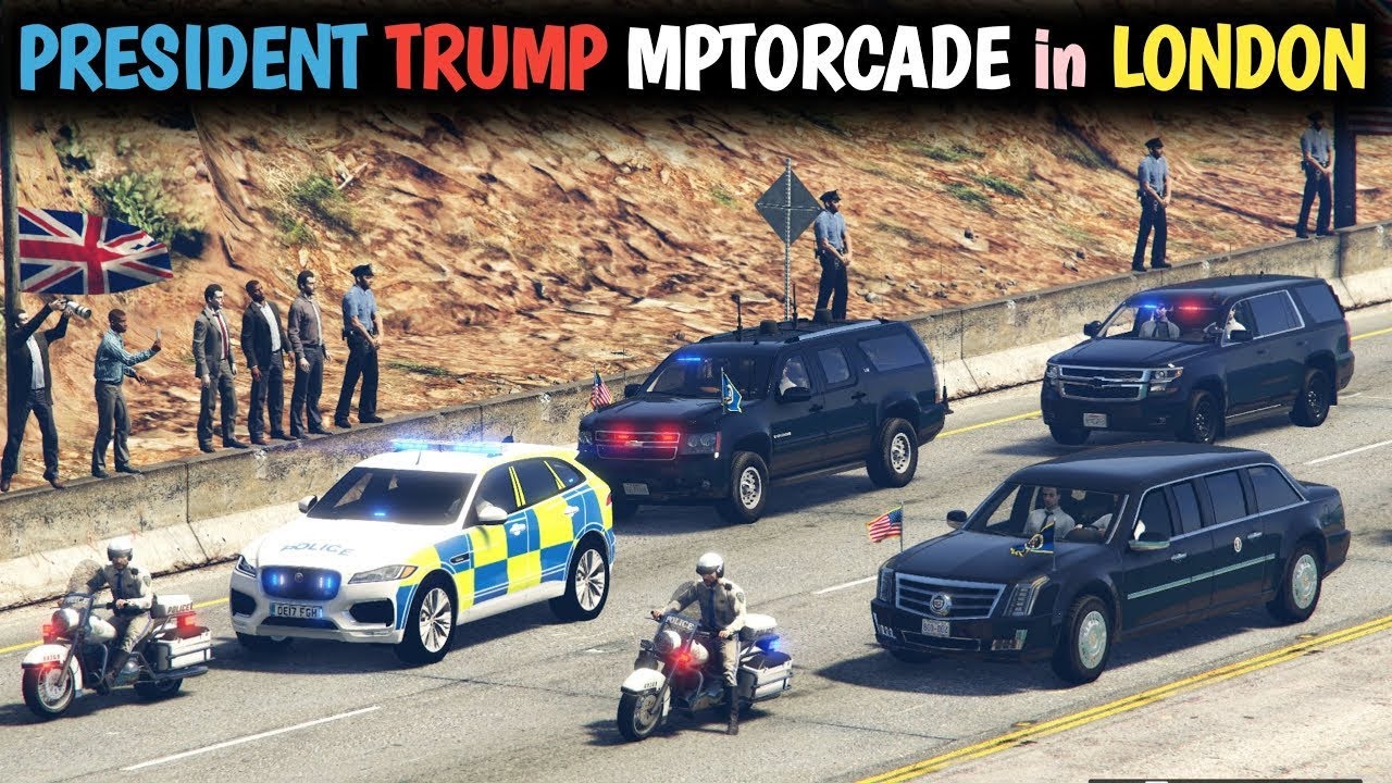 GTA 5 - President Protocol | President Michael Arrives at London 