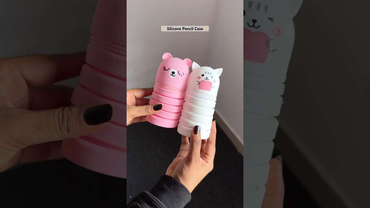 Cutest Silicone Pencil Case 🌷✨🎀#pencilcase #stationery #stationary #silicone  #schoolsupplies