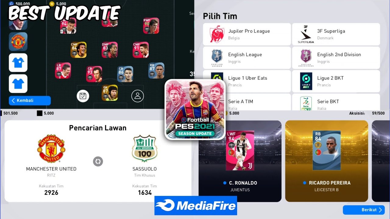 eFootball PES 2021 MOBILE Android Offline Update Play Match Create All Club & Gacha Box Unlimited 🔥