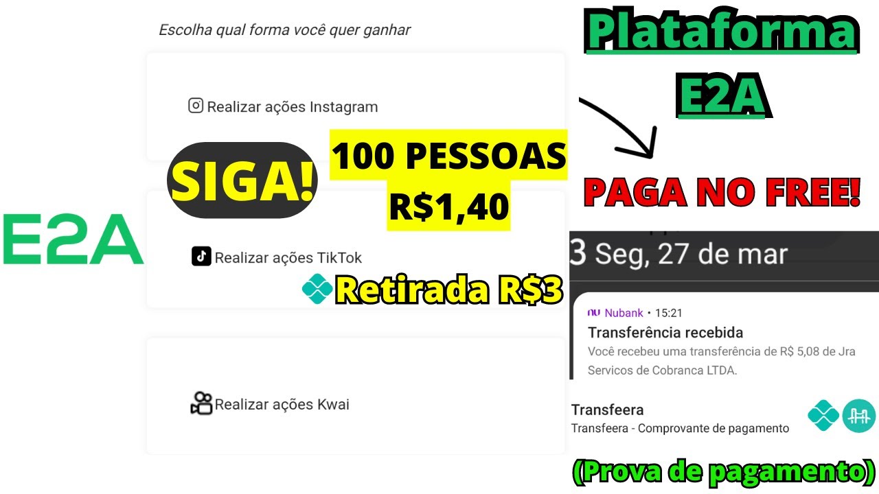 🚀 Plataforma E2A &eacute; confiavel mesmo? Como ganhar dinheiro na e2a App + Prova de pagamento