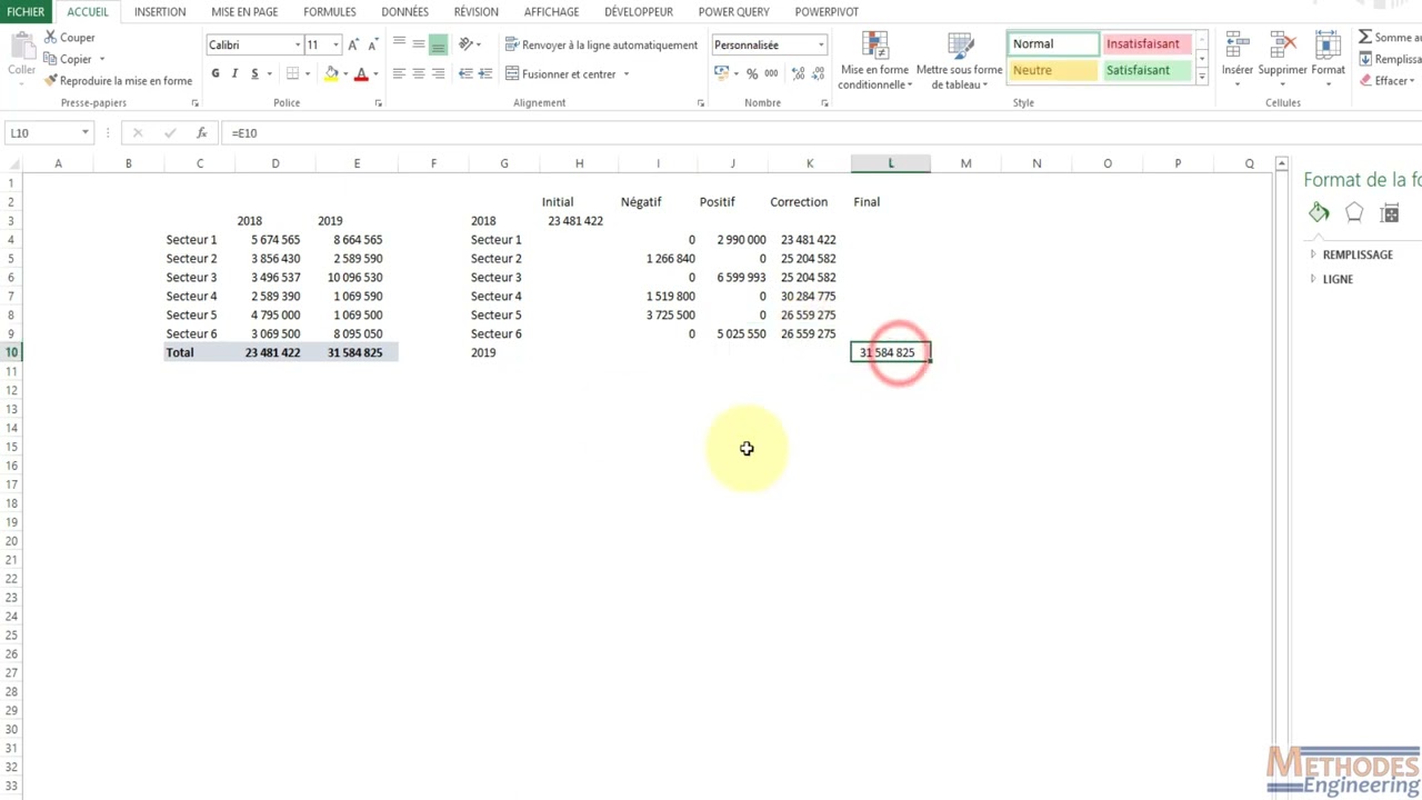 graphique en cascade dans Excel 2013