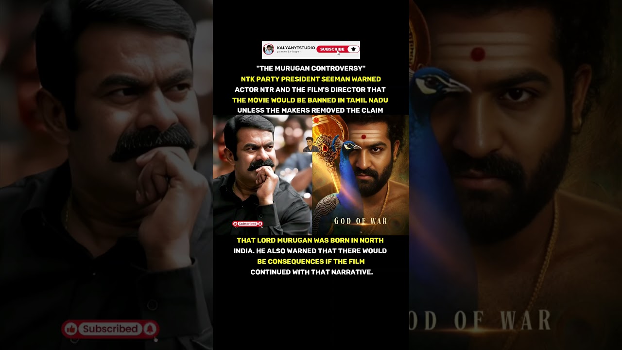 #NTR #Murugan #Seeman #TamilNadu #NTK #Tollywood #Kollywood #MovieControversy #kalyanytstudio