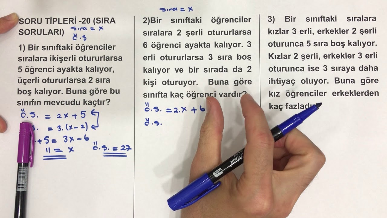 SORU TİPLERİ - 20 (Sıra soruları)