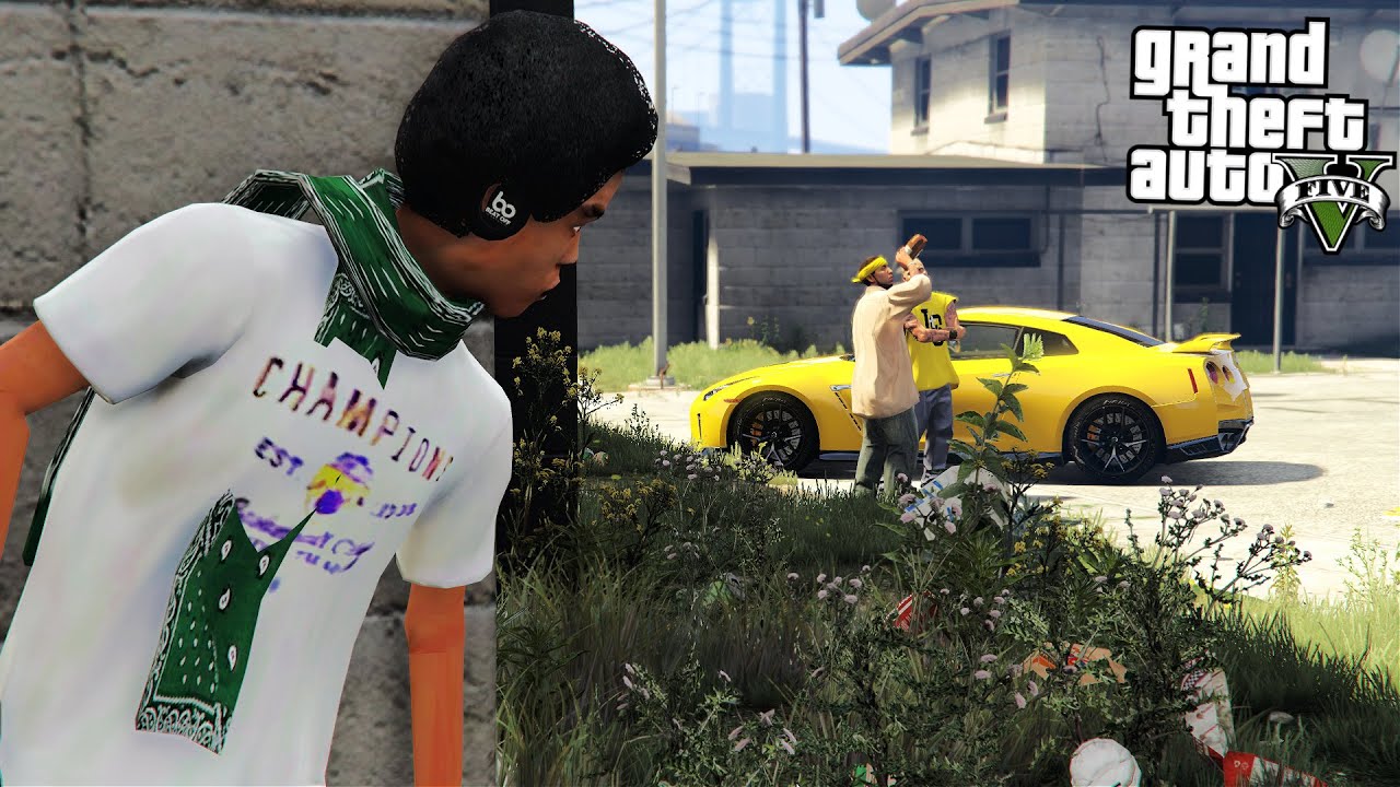 KID FRANKLIN STEALING GTR FROM GANG!!! (GTA 5 REAL LIFE PC MOD)