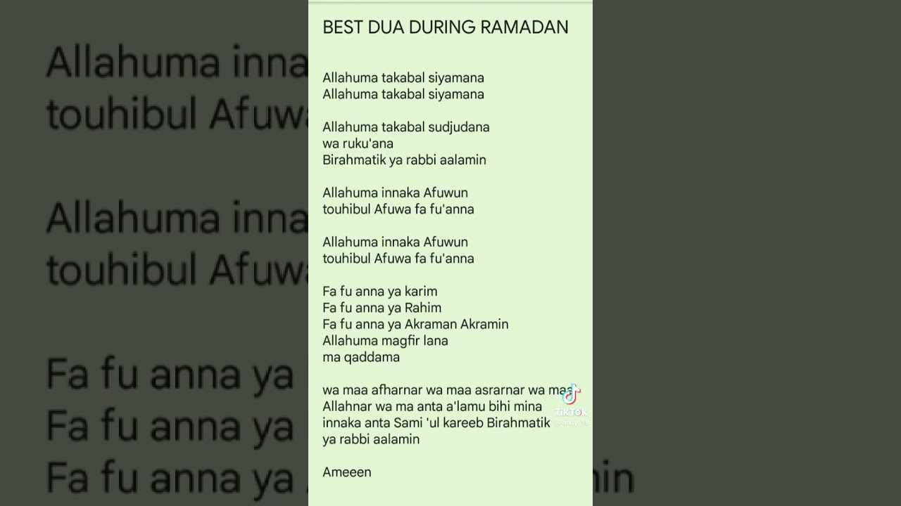 Meilleur doua pour le Ramadan