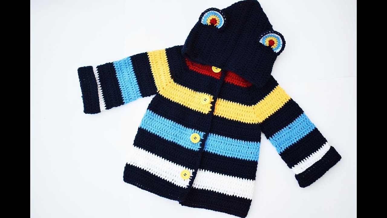 Abrigo para  niño a crochet o ganchillo muy facil y rapido #crochet #ganchillo #muyfacil