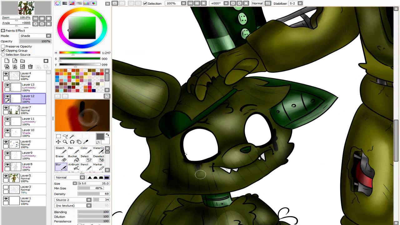 Speedpaint FNAF - Springtrap and his friends
