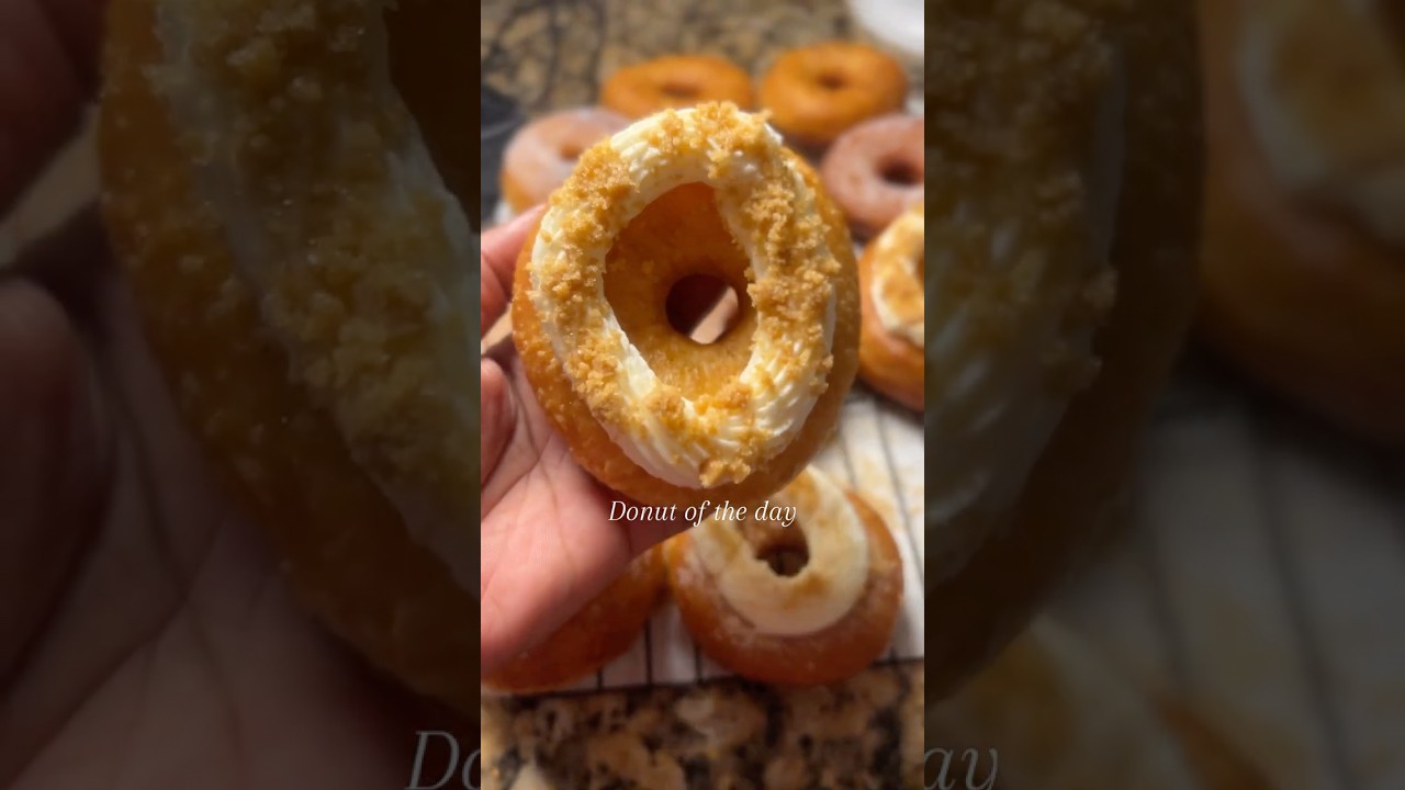 Donut with cream cheese butter cream sprinkled with toffee sugar 🥰 