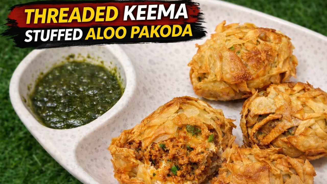 This Threaded Keema Stuffed Aloo Pakora Hits Different! | Viral Ramzan Snack ✨️