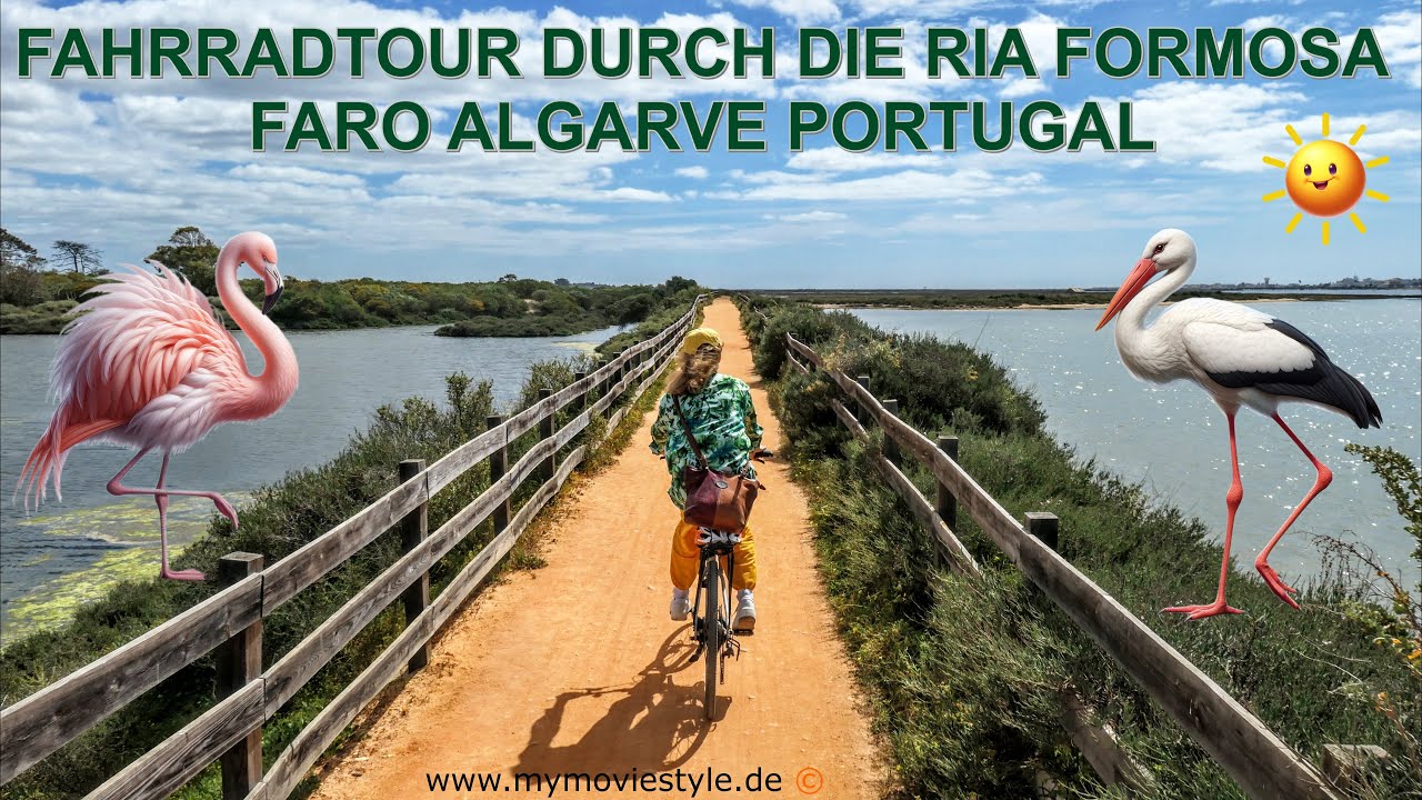 ALGARVE PORTUGAL – FAHRRADTOUR DURCH DIE RIA FORMOSA VON FARO BIS PRAIA DO GARRÃO NASCENTE 🚴‍♂️🦩