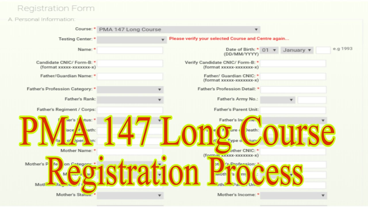 How to Fill Online Registration Form For PMA 147 Long Course | PMA 147 L/C Form Filling Process