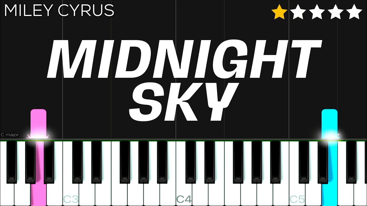Miley Cyrus - Midnight Sky | EASY Piano Tutorial