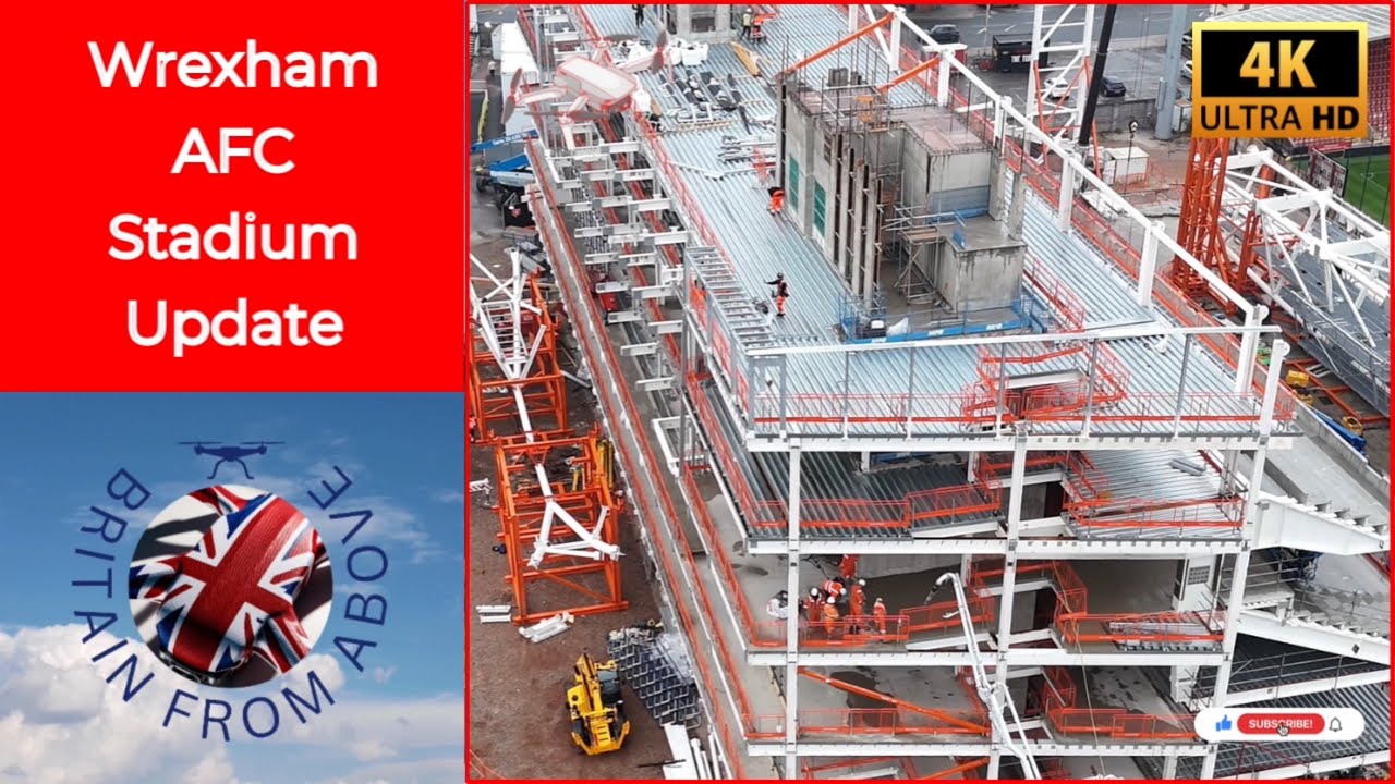 Wrexham AFC Stadium | Kop stand construction flyby 26/08/26 |  @WxmAFCofficial #stadium #fyp 