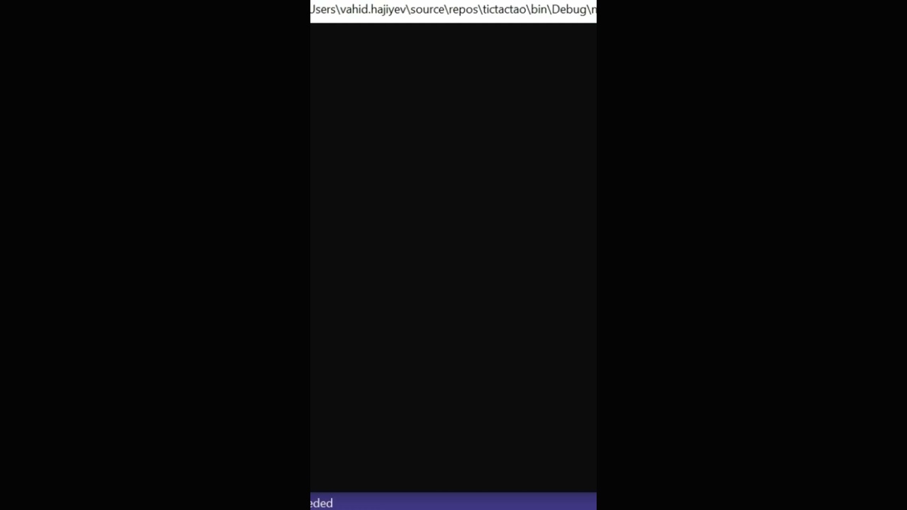 World shortest Tic-Tac-Toe game in C# 🤩🤩(full video is in channel)