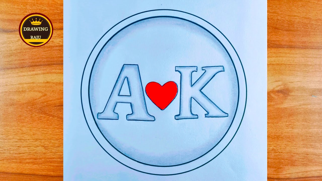 How to Make A❤️K Couple Letter Drawing|| simple A+K letter drawing with pencil sketch art video 