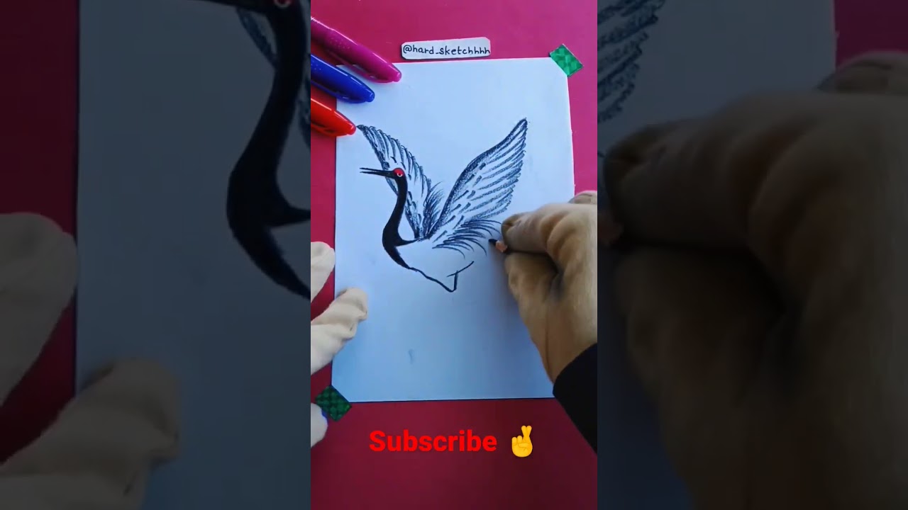 draw sarus crane #art #viral #drawing @Drawingaman