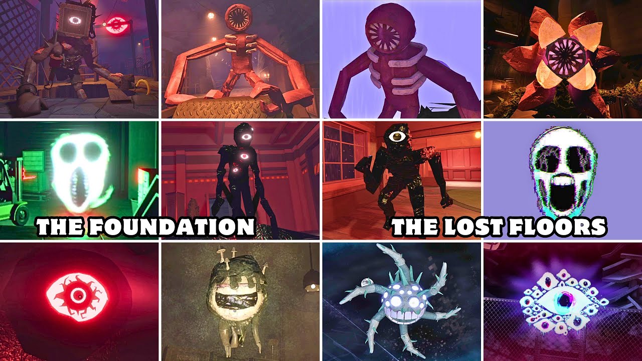 DOORS : THE FOUNDATION vs The Lost Floors - All Jumpscares & All Cutscenes | ROBLOX