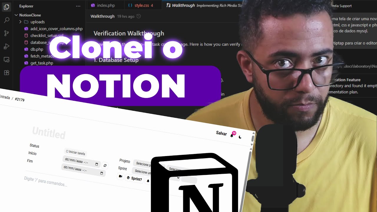 Clonei o NOTION usando IA e vibe coding com o ANTIGRAVITY do Google