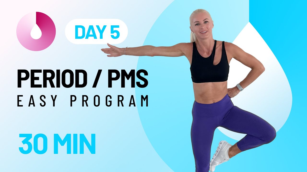30 Min Period/PMS Workout Program at Home - Full Body, No Repeat, No Equipment | Day 5