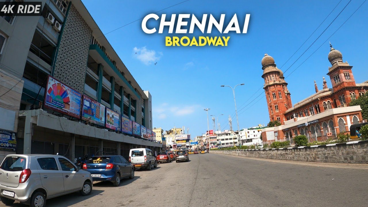 Chennai 4K | Broadway | George Town | Esplanade | Old Heritage Buildings | 4K City Virtual Tour