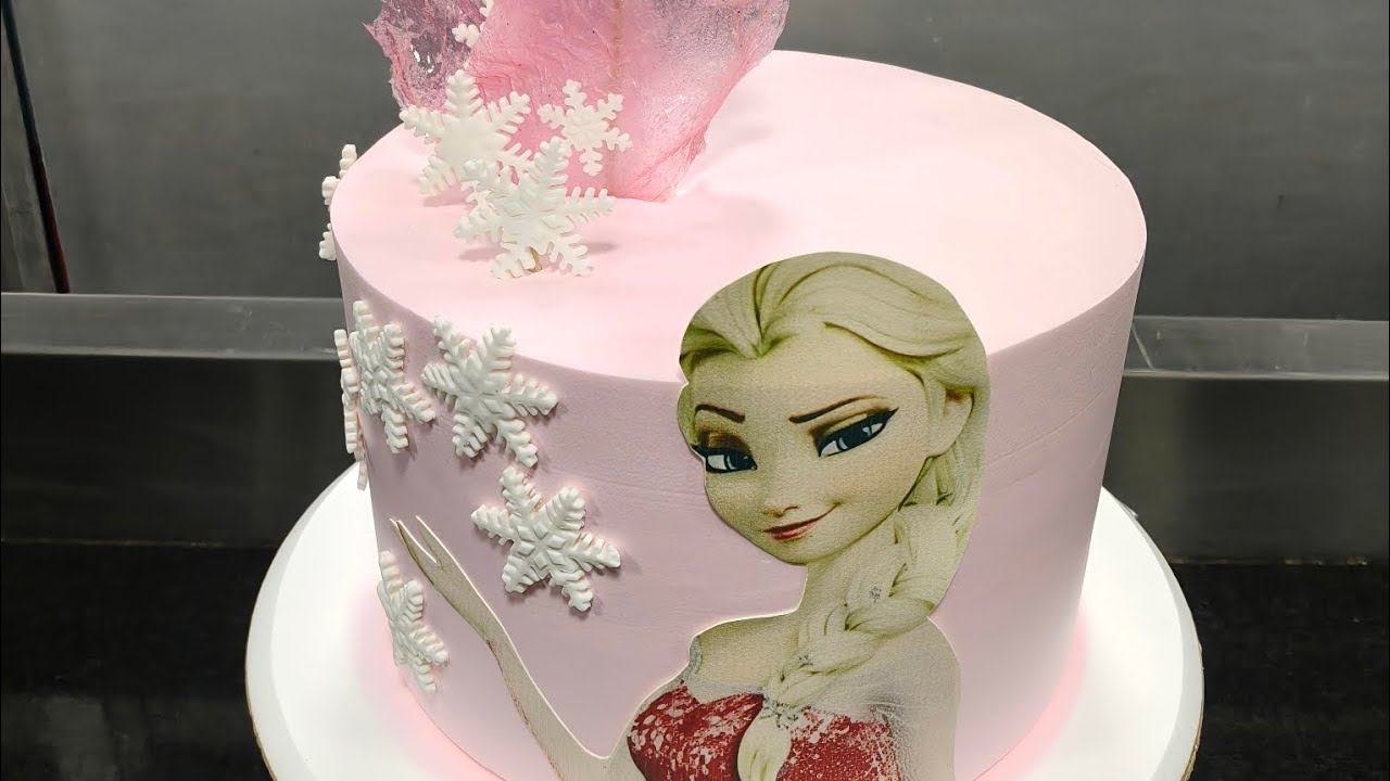 How to make Frozen Elsa Cake with Wafer Paper Sails | 2kg Vanilla Cake