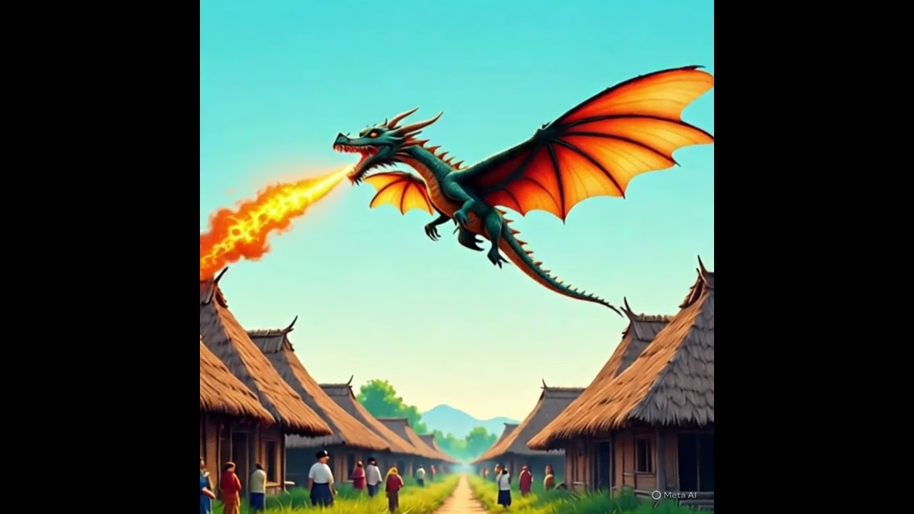 a dragon attack in village 🤯🤯🤯