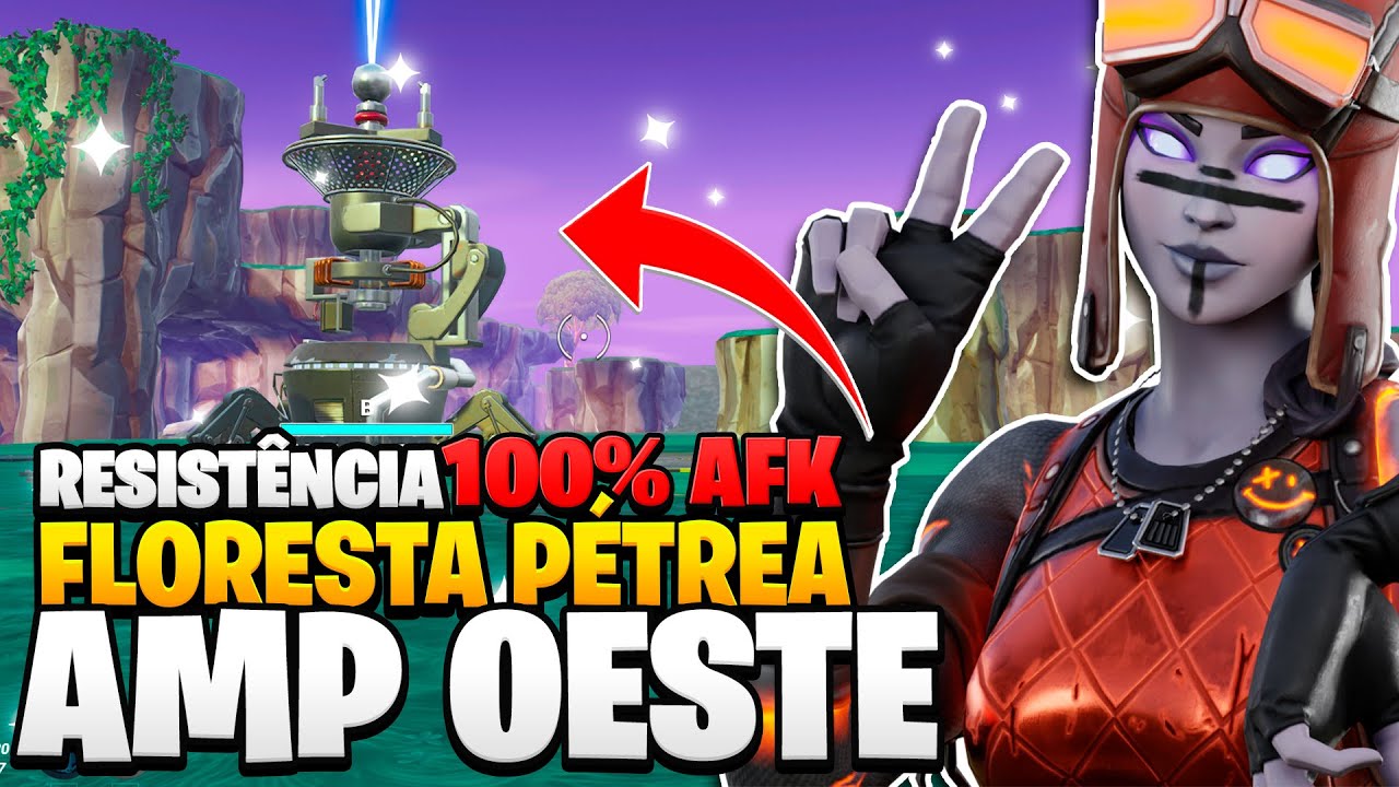 AMP OESTE - RESISTÊNCIA 100% AFK - FLORESTA PÉTREA - FORTNITE SALVE O MUNDO