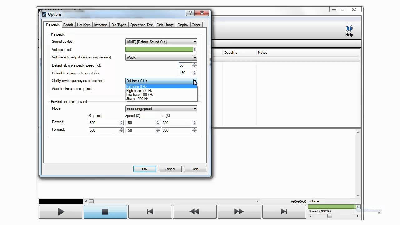 Medical Transcription School Training Courses | Adjusting Settings in Express Scribe