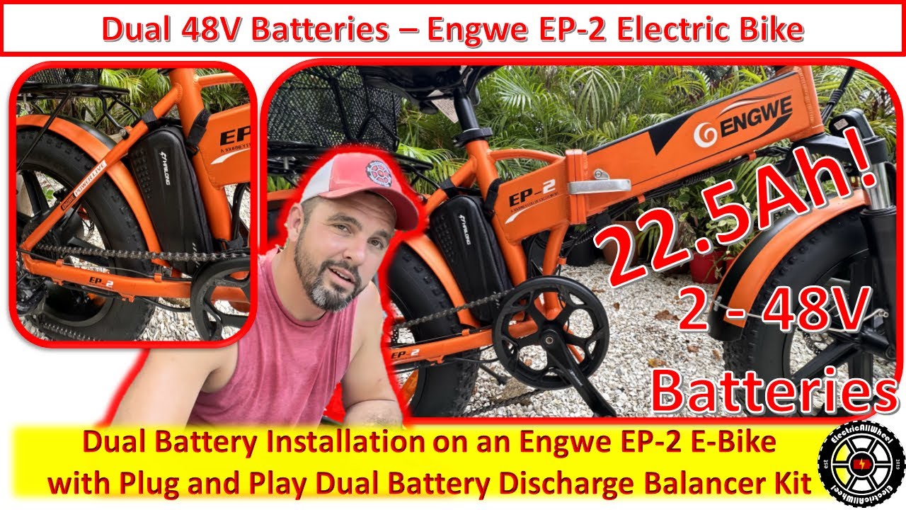 Engwe | EP-2 E-Bike | Plug & Play Dual Battery Balancer Kit Install Two Batteries on Electric Bike