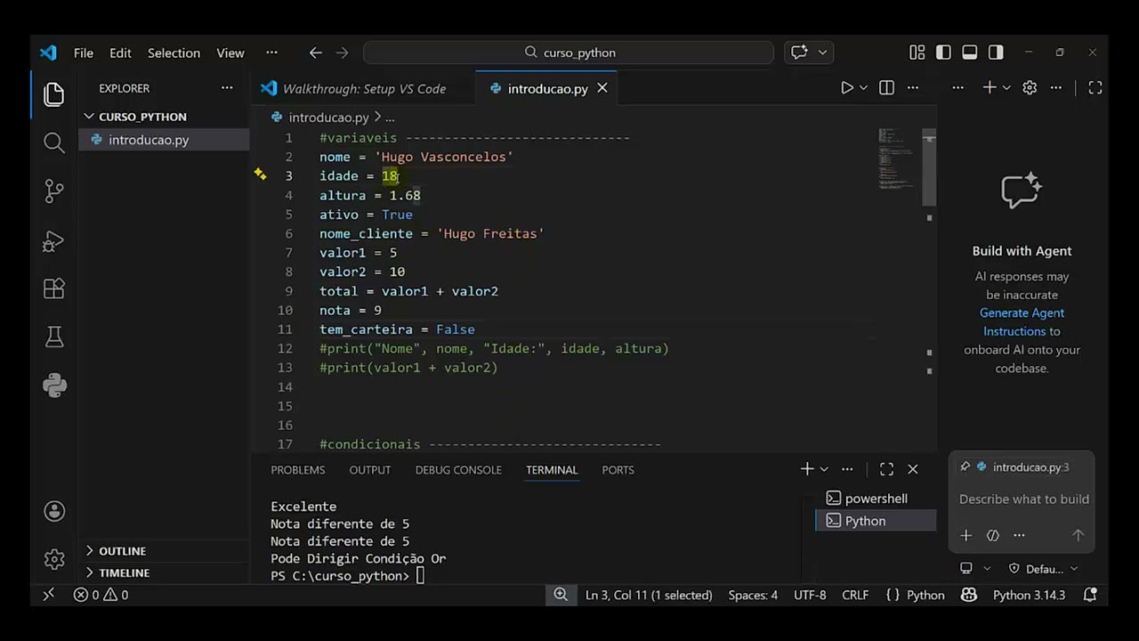 Python para Iniciantes - Aula 13 - Condições com and e or - Módulo 01
