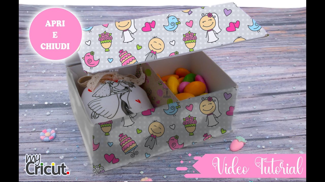 Come realizzare una scatola per bomboniere apri e chiudi. Tutorial Cricut