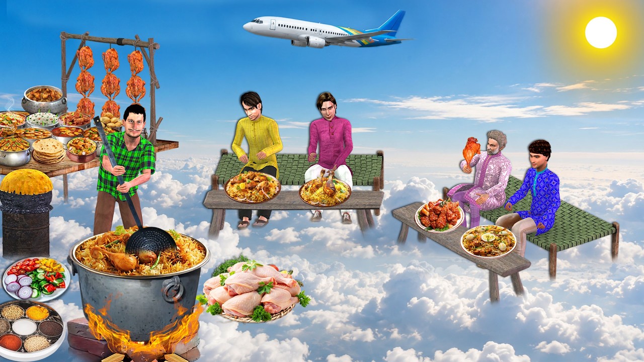 Aasman Pe Jadui Dhaba Desi Restaurant On Sky Chicken Biryani Street Food Hindi Kahaniya Moral Story